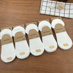 5 Pairs Mesh Textured Short Socks for Women