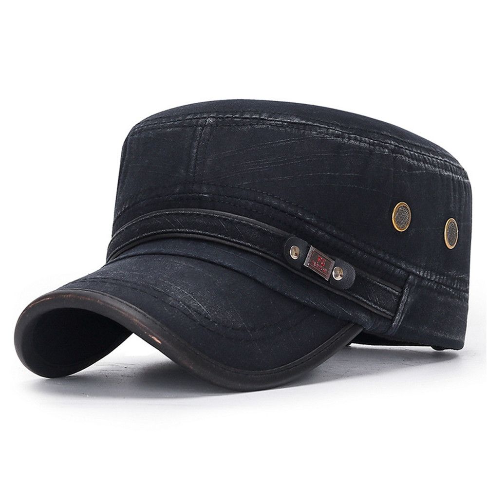 Men's Army Denim Baseball Cap Cotton Cadet Hat Military Adjustable Cap