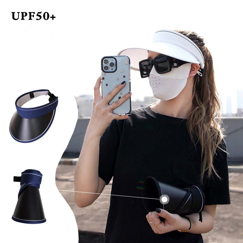UPF50 Wide Brim Foldable Visor Hat UV Protection Sun Hat