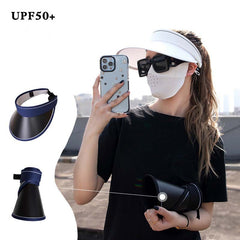 UPF50 Wide Brim Foldable Visor Hat UV Protection Sun Hat