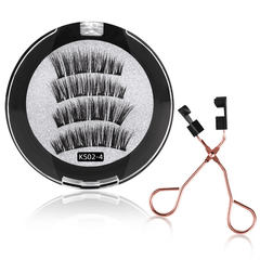 Reusable 3D Mink Magnetic Eyelashes with 4 Magnets & Tweezers
