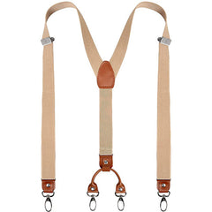 Leather Suspenders 2 Width 4 Hooks Y Back Retro Braces Suspensorios Wedding