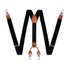 Leather Suspenders 2 Width 4 Hooks Y Back Retro Braces Suspensorios Wedding