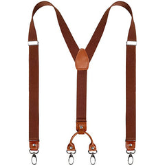 Leather Suspenders 2 Width 4 Hooks Y Back Retro Braces Suspensorios Wedding