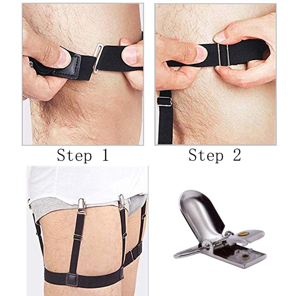 Men's Shirt Stays Belt Non-slip Clips Keep Shirt Tucked Leg Thigh Suspender Gart