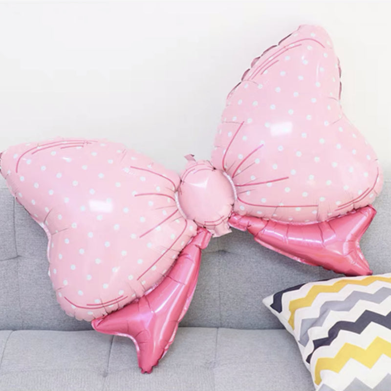 Polka Dot Bow Aluminum Film Balloon for Baby's 1st Birthday Party