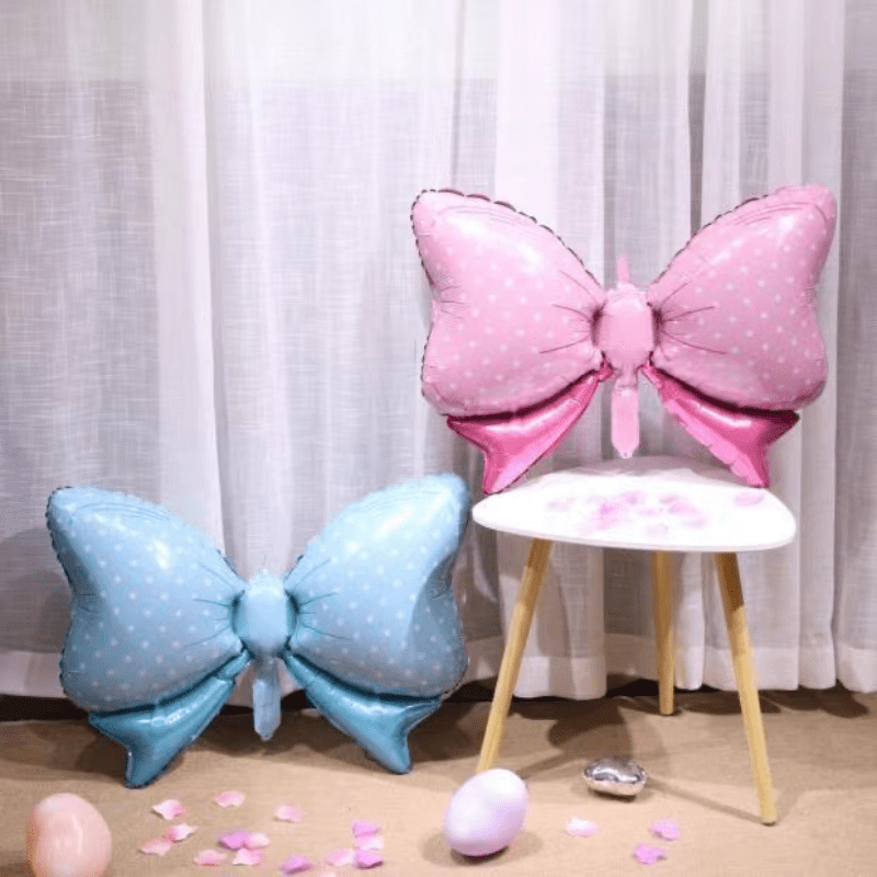 Polka Dot Bow Aluminum Film Balloon for Baby's 1st Birthday Party