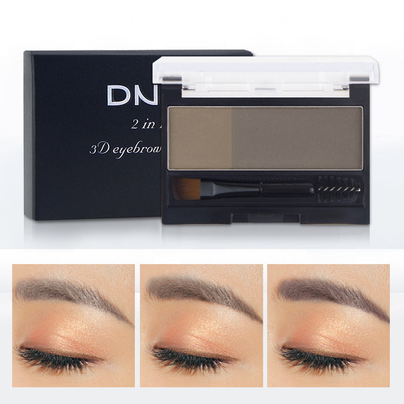 Waterproof Double Eyebrow Powder with Stencil