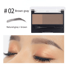 Waterproof Double Eyebrow Powder with Stencil