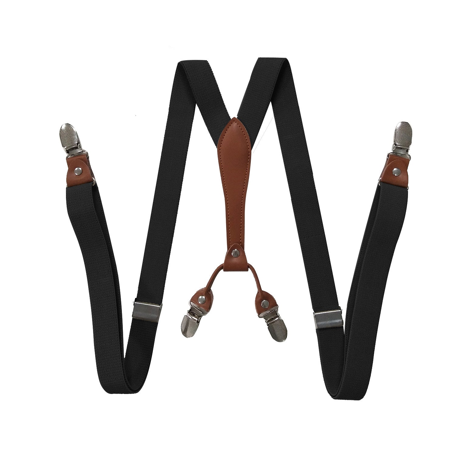 Men's Leather Clip-on Braces Suspenders Belt