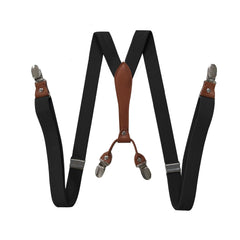 Men's Leather Clip-on Braces Suspenders Belt