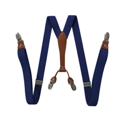 Men's Leather Clip-on Braces Suspenders Belt