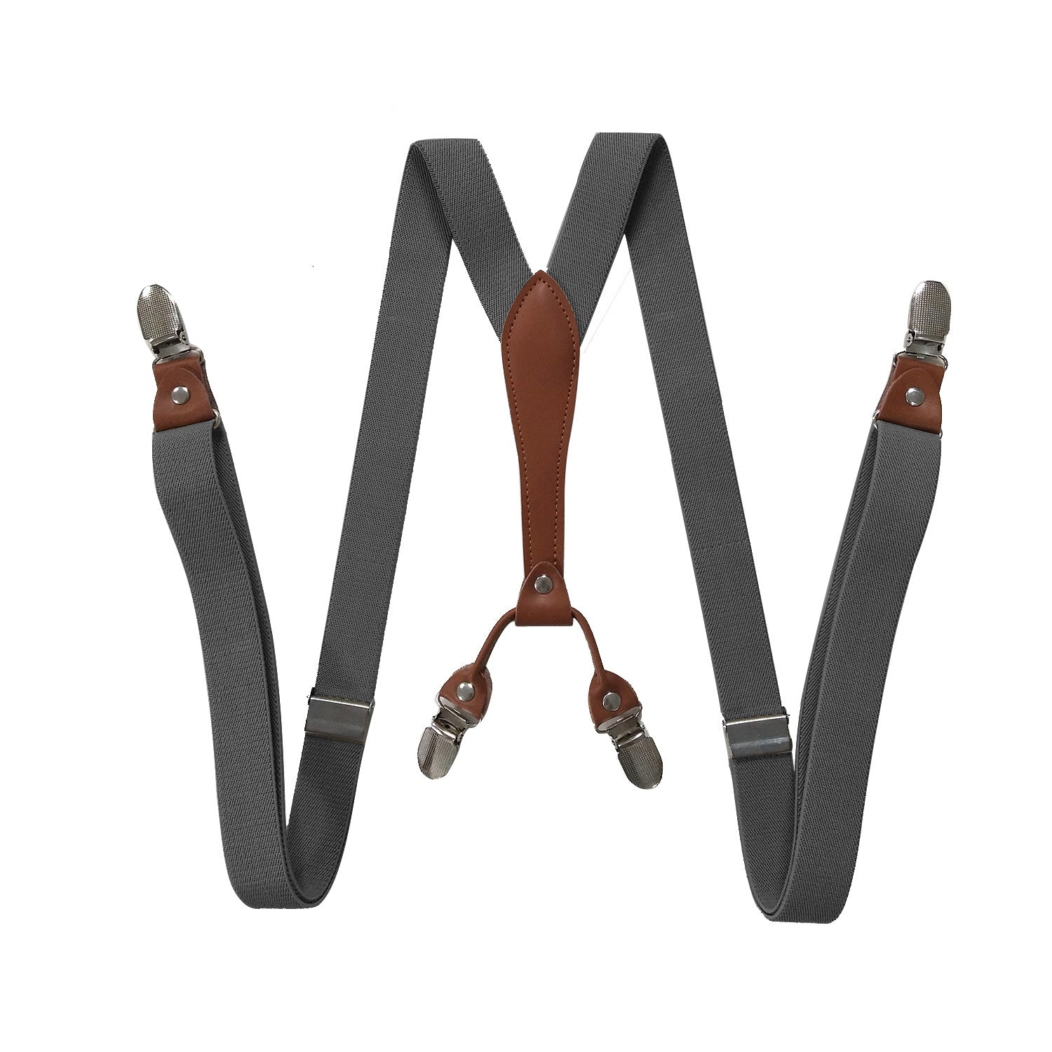 Men's Leather Clip-on Braces Suspenders Belt