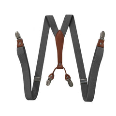 Men's Leather Clip-on Braces Suspenders Belt