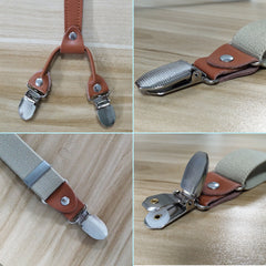 Men's Leather Clip-on Braces Suspenders Belt