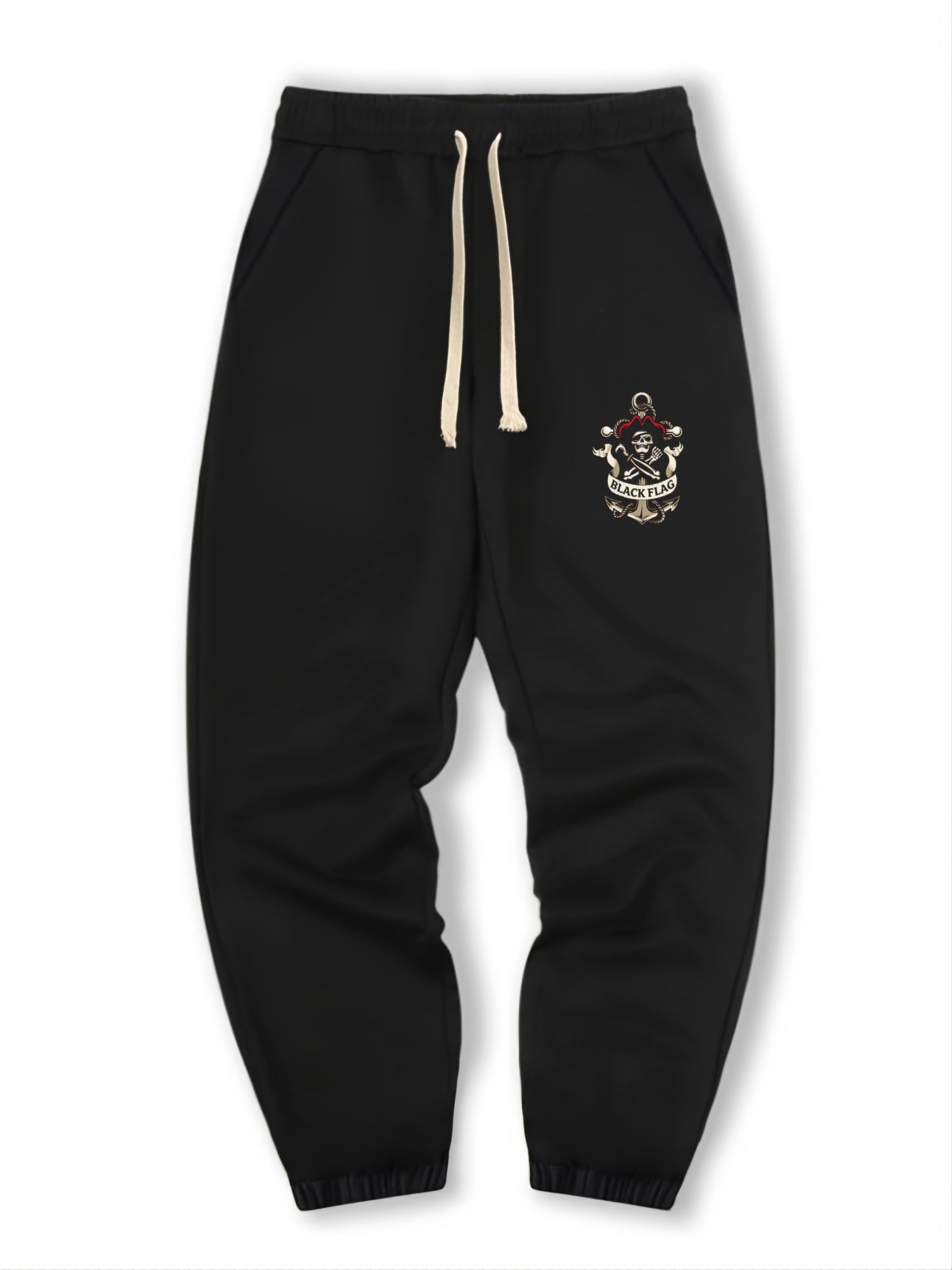BLACK FLAG Skull Print Men's Drawstring Sweatpants