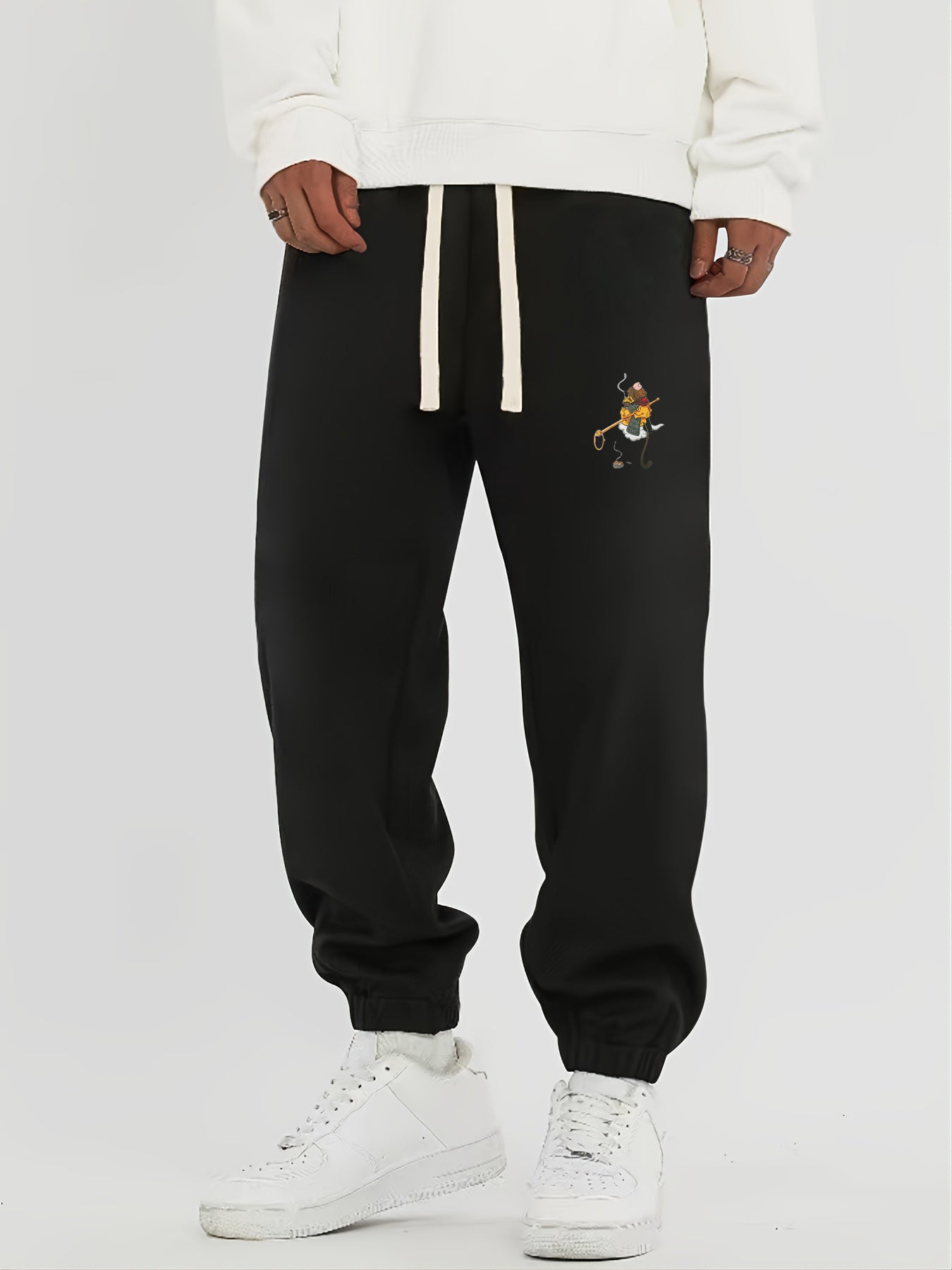 Monkey Print Men's Drawstring Pocket Sweatpants Loose Casual Comfy Jogger Pants