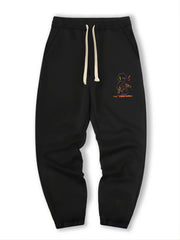 Bear Print Men's Drawstring Jogger Pants