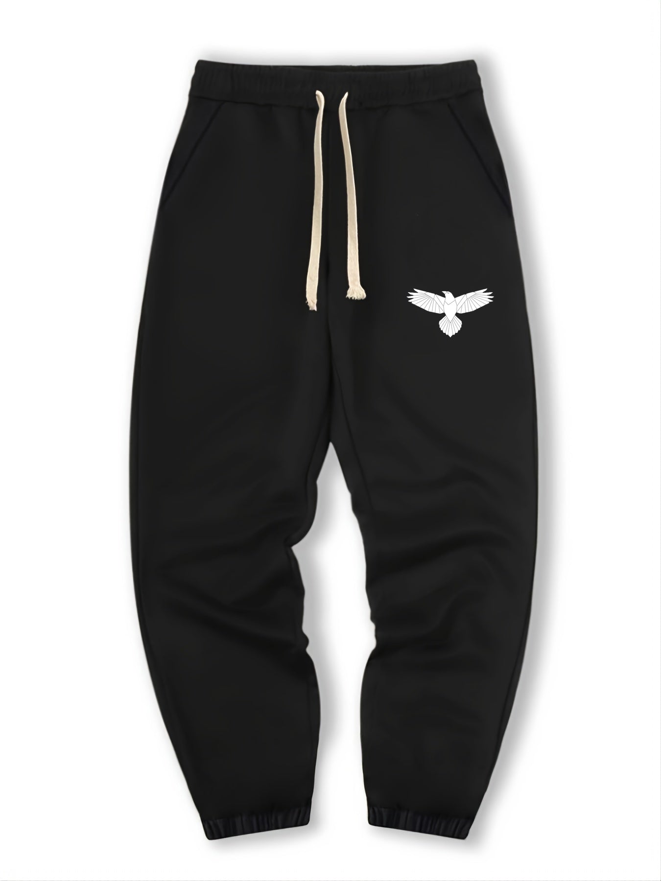 Eagle Print Men s Drawstring Pocket Sweatpants Casual Jogger Pants