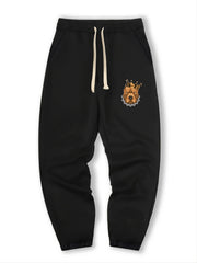 Dog King Print Men's Drawstring Pocket Sweatpants Casual Jogger Pants