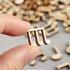 100Pcs Wooden Music Notes Handcrafts DIY Home Decorations
