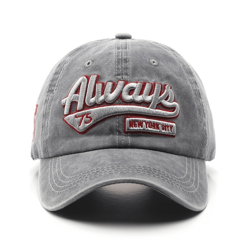 Washed Letter Embroidery Baseball Cap Men's Women's Hip Hop Shade Baseball Cap