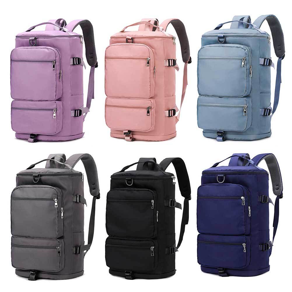 Large Capacity Solid Zipper Duffel Bag Multifunctional Weekender Bag