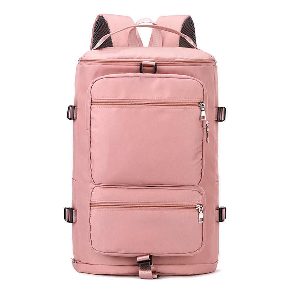 Large Capacity Solid Zipper Duffel Bag Multifunctional Weekender Bag