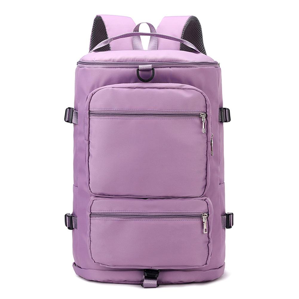 Large Capacity Solid Zipper Duffel Bag Multifunctional Weekender Bag