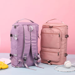 Large Capacity Solid Zipper Duffel Bag Multifunctional Weekender Bag