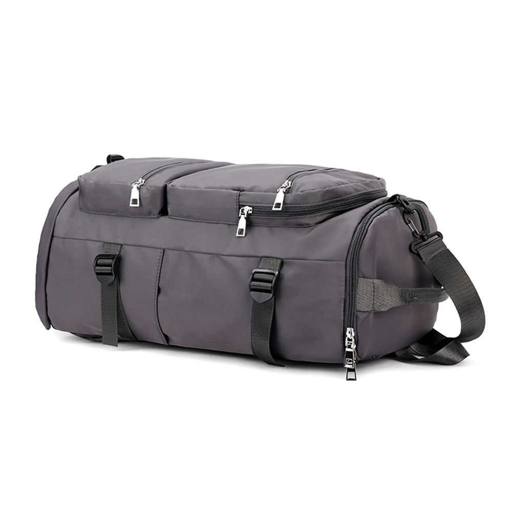 Large Capacity Solid Zipper Duffel Bag Multifunctional Weekender Bag