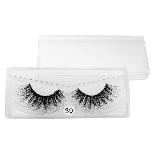 3D Faux Mink False Eyelashes Natural Curl Bulk With Carrying Case
