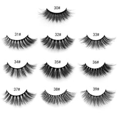 3D Faux Mink False Eyelashes Natural Curl Bulk With Carrying Case