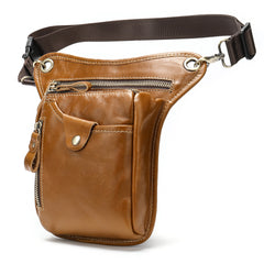 Outdoor Sports Cowhide Leather Waist Bag Leg Bag