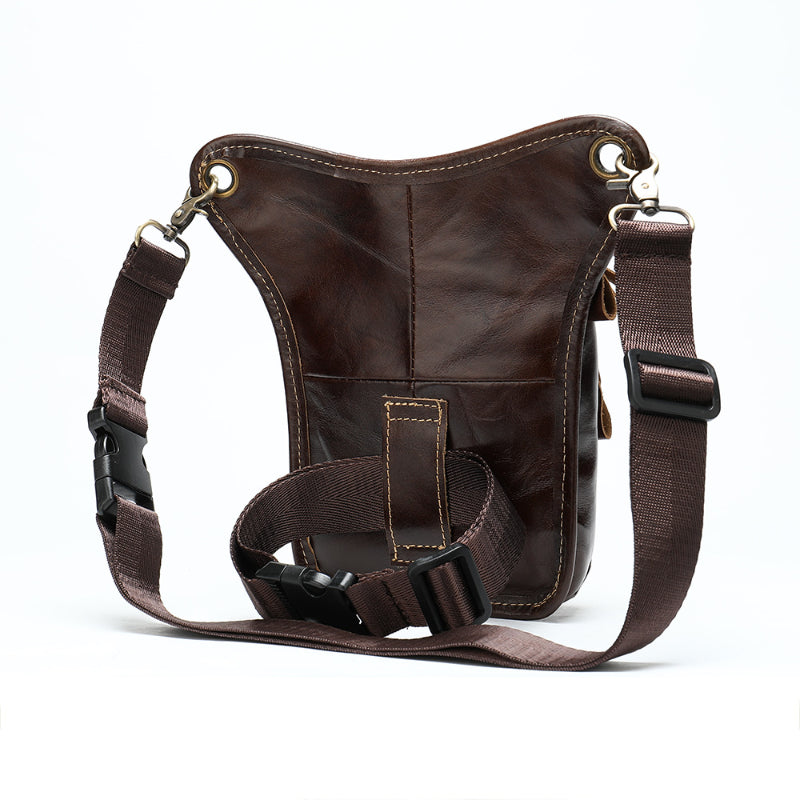 Outdoor Sports Cowhide Leather Waist Bag Leg Bag