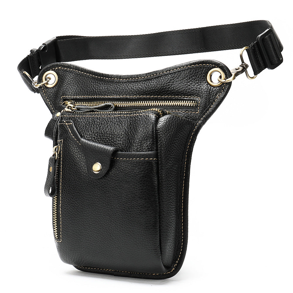 Outdoor Sports Cowhide Leather Waist Bag Leg Bag