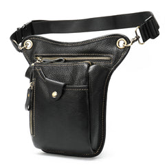 Outdoor Sports Cowhide Leather Waist Bag Leg Bag