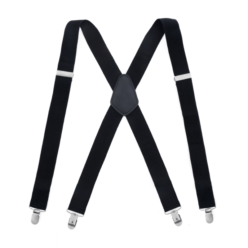 Men's X Shaped Suspenders with 4 Clips