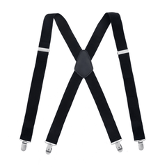 Men's X Shaped Suspenders with 4 Clips