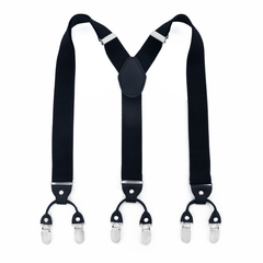 Men's X Shaped Suspenders with 4 Clips