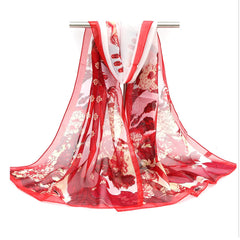 Boho Landscape Print Chiffon Scarf Vintage Casual Shawl Women