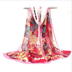 Boho Landscape Print Chiffon Scarf Vintage Casual Shawl Women