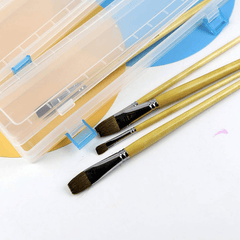 3pcs Translucent Plastic Storage Box for Long Paint Brushes Watercolor Pens