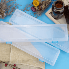3pcs Translucent Plastic Storage Box for Long Paint Brushes Watercolor Pens