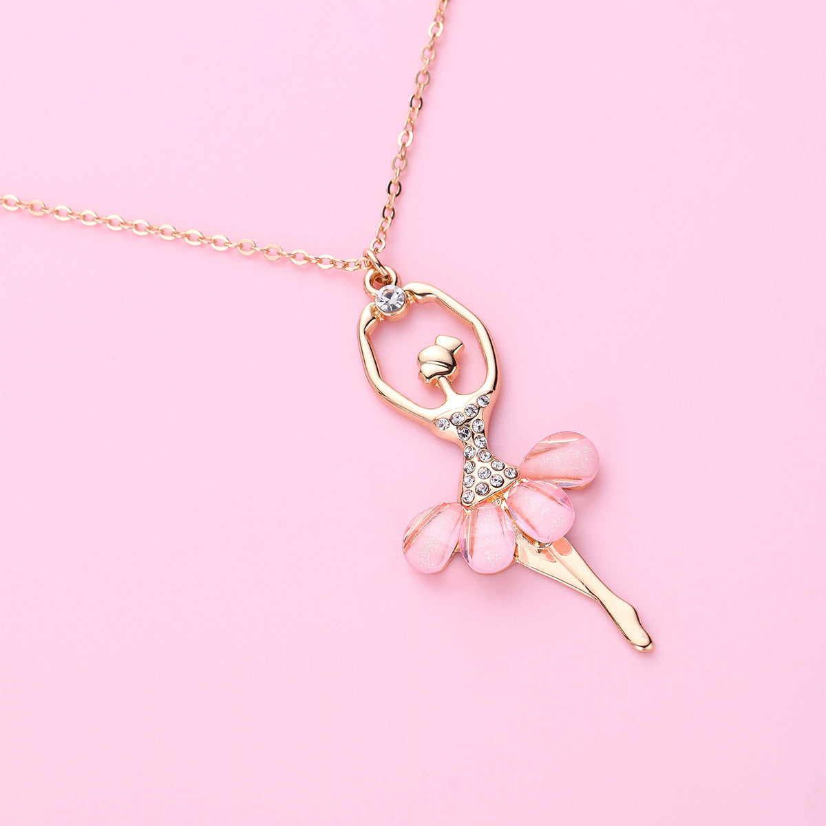 Pink Skirt Ballet Girls Necklace Pendant Birthday Gift For Girls