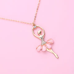 Pink Skirt Ballet Girls Necklace Pendant Birthday Gift For Girls