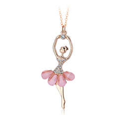Pink Skirt Ballet Girls Necklace Pendant Birthday Gift For Girls