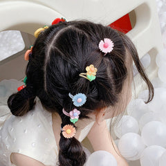 30pcs Flower & Animal Hair Ties Ponytail Holders