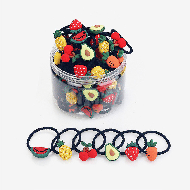 30pcs Flower & Animal Hair Ties Ponytail Holders