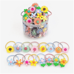 30pcs Flower & Animal Hair Ties Ponytail Holders